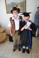 Guests at a kids murder mystery party
